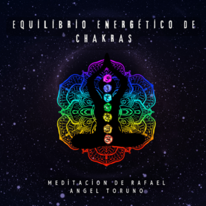 Representación visual de los siete chakras alineados en meditación